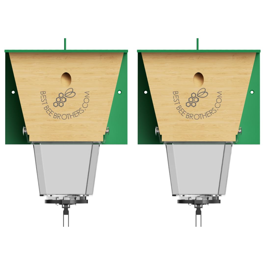 Best Bee Brothers Ultimate Pro Carpenter Bee Trap exterior receptacle visible for monitoring
