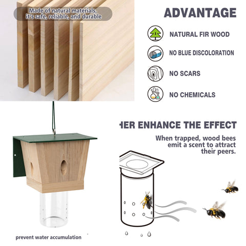 Best Bee Trap pheromone bait attracts more carpenter bees safely.