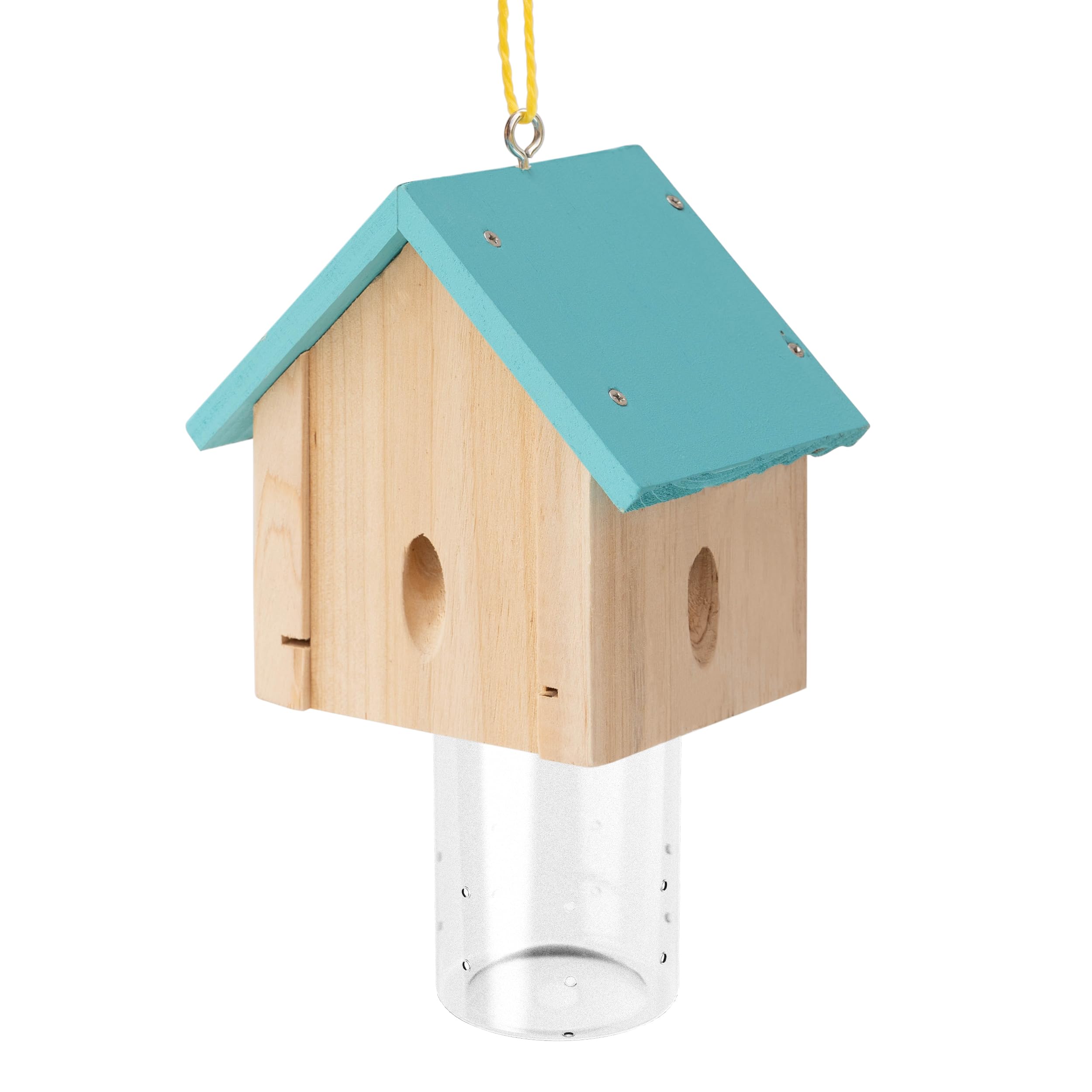 Best Bee Trap carpenter bee trap outdoors in blue cabin style protects wooden structures.