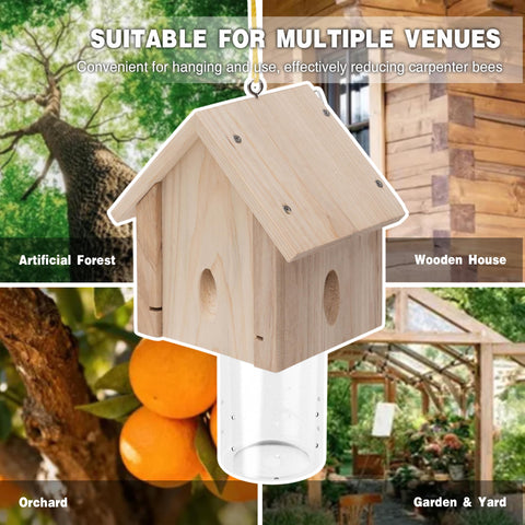 Best Bee Trap weather-resistant fir frame endures rain and sun to protect your exterior