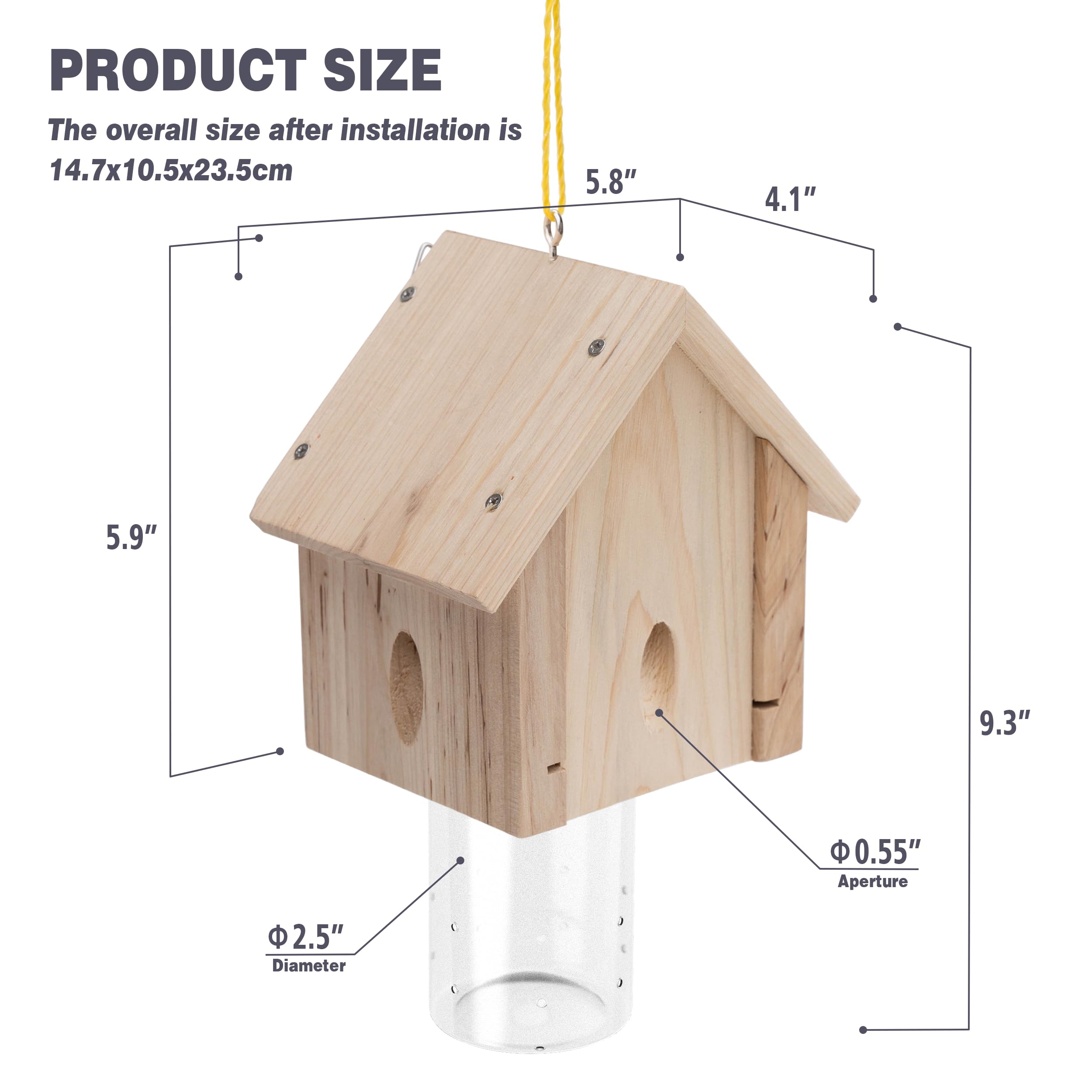 Best Bee Trap hangs five to seven feet high above ground for optimal access.