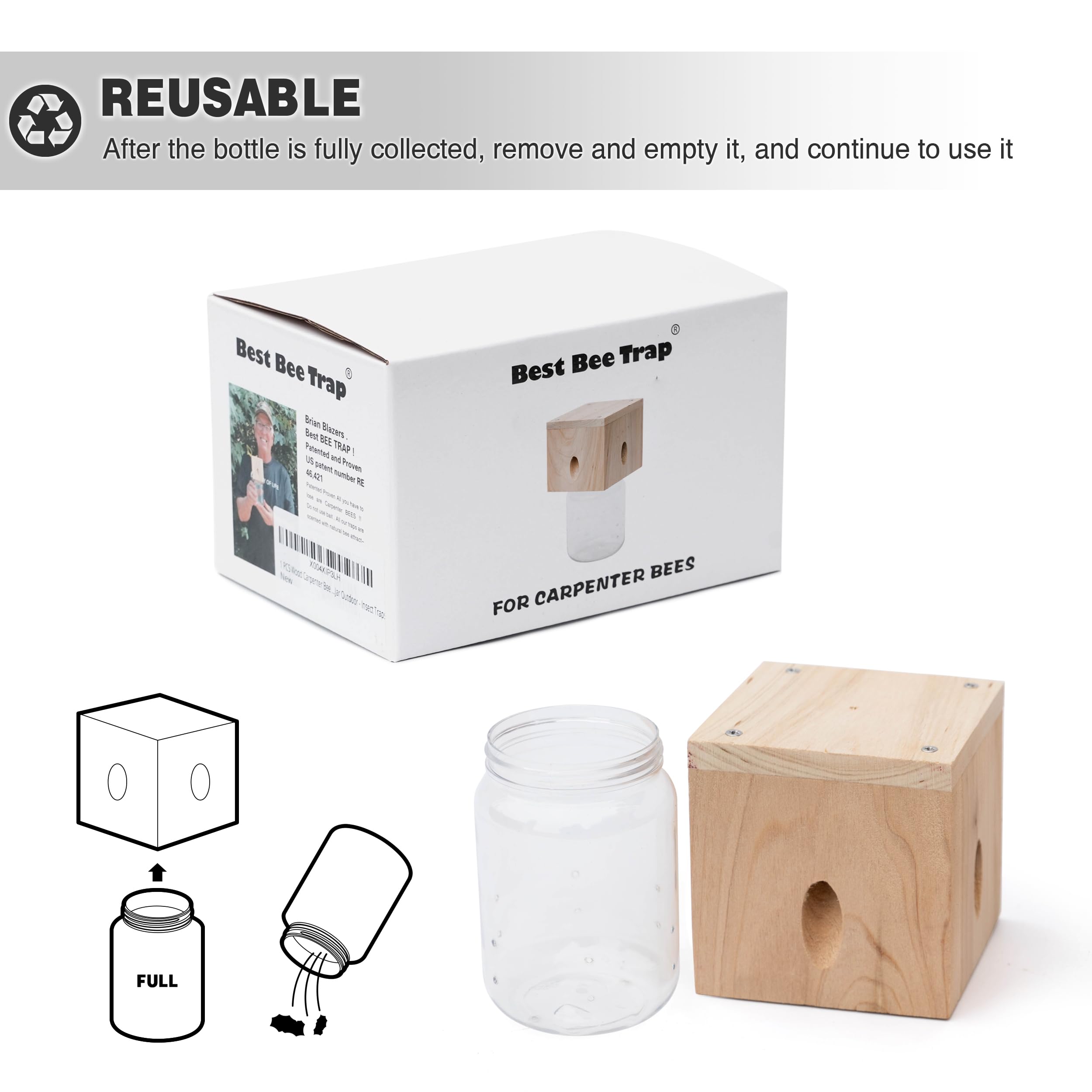 Best Bee Trap packaging showing four traps ready to deploy outdoors.