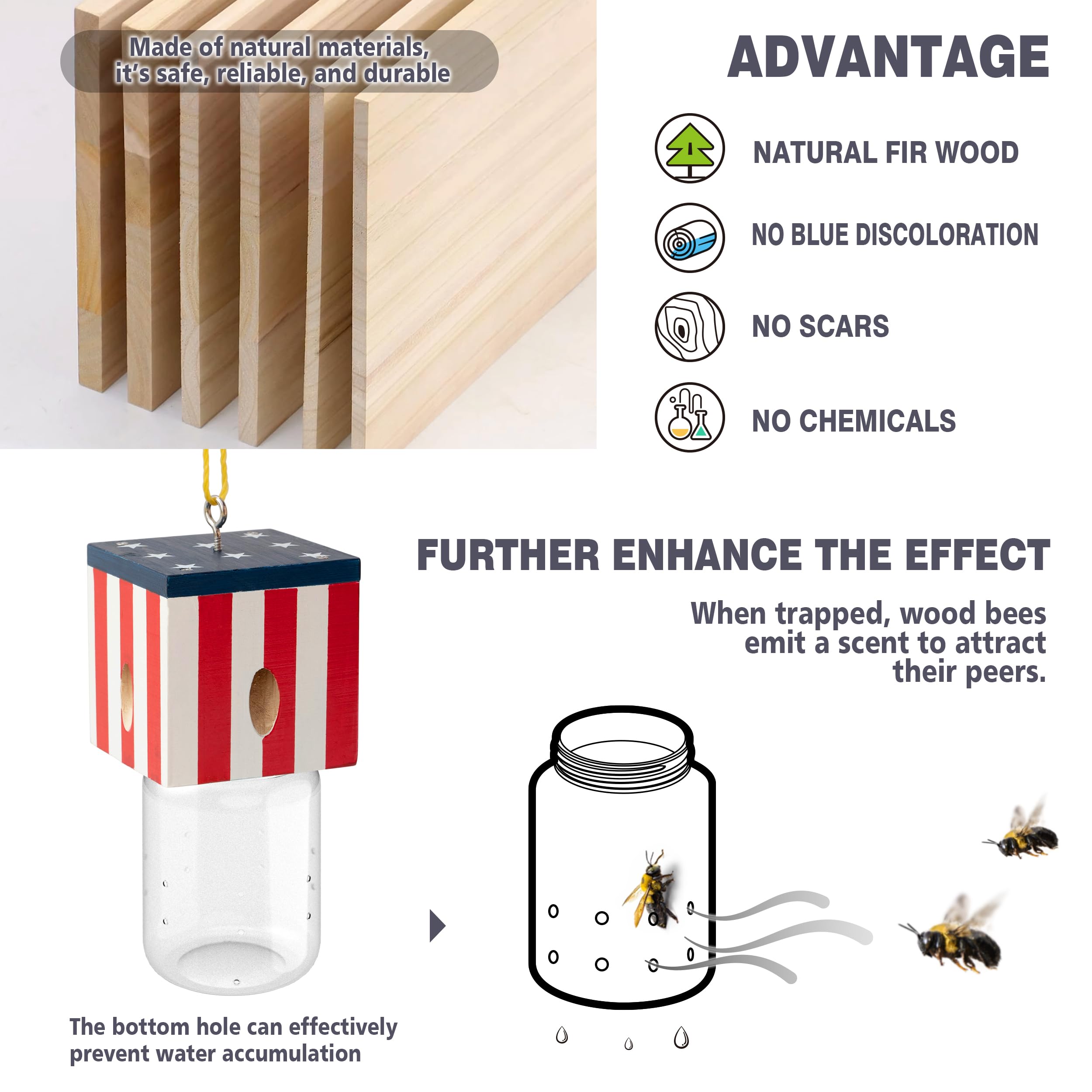 Best Bee Trap patented-design-trap highlights U.S. patent for reliability.
