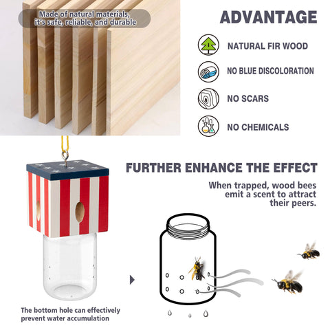 Best Bee Trap patented-design-trap highlights U.S. patent for reliability.