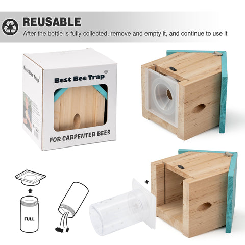 Best Bee Trap patented U.S. design supports effective bee capture.