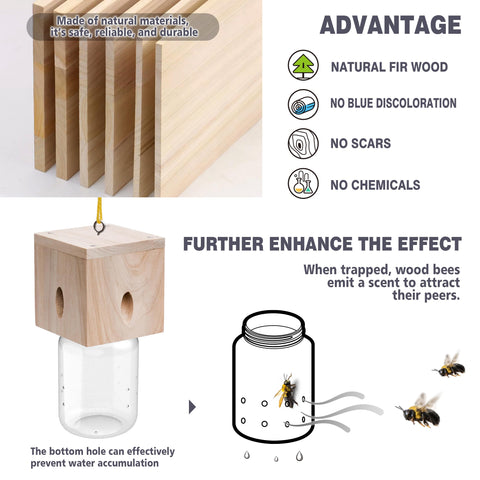 Best Bee Trap pheromone attractant bait draws carpenter bees inside