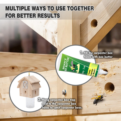 Best Bee Trap trap placed 5–7 ft high in sun attracts carpenter bees.