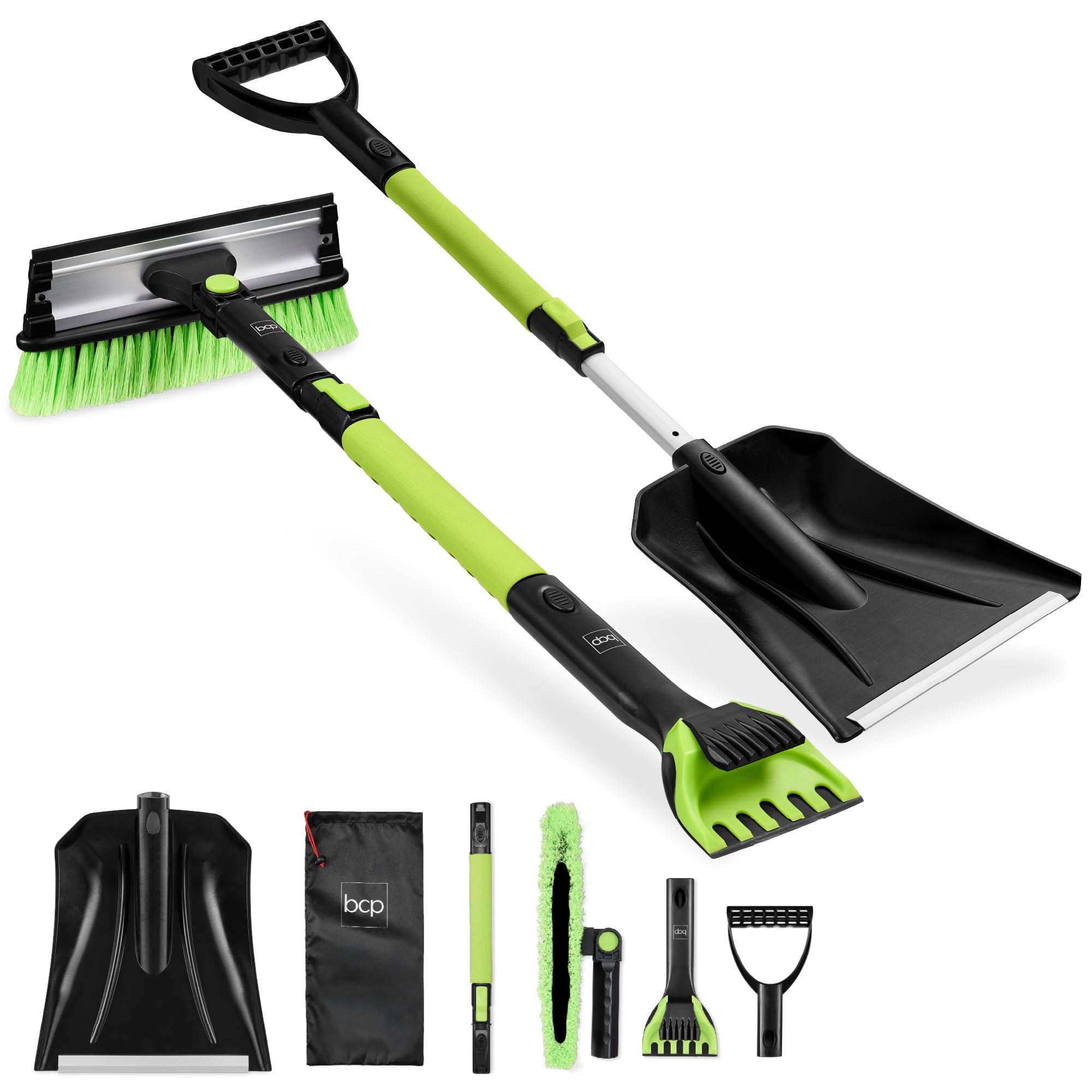 Best Choice Products 4-in-1 snow brush shovel for efficient tire-area snow removal.