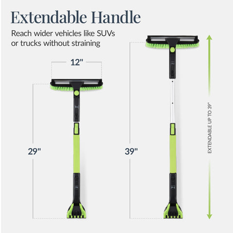 Best Choice Products extendable snow brush with foam grip for easy reach.