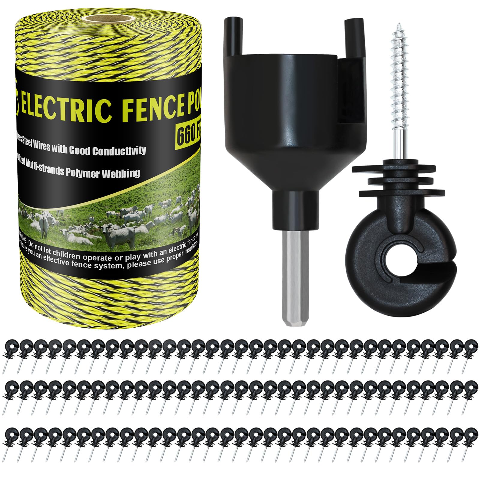 BESTEEL electric fence poly wire 660 feet offers durable, high-conductivity fencing for reliable livestock control.