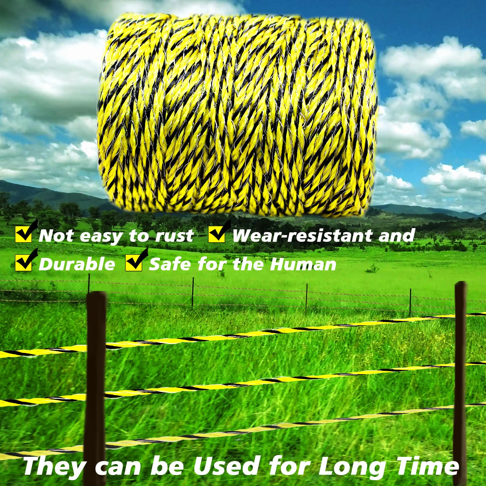 BESTEEL poly-wire-reel-setup enables effortless winding and unwinding on portable fences.