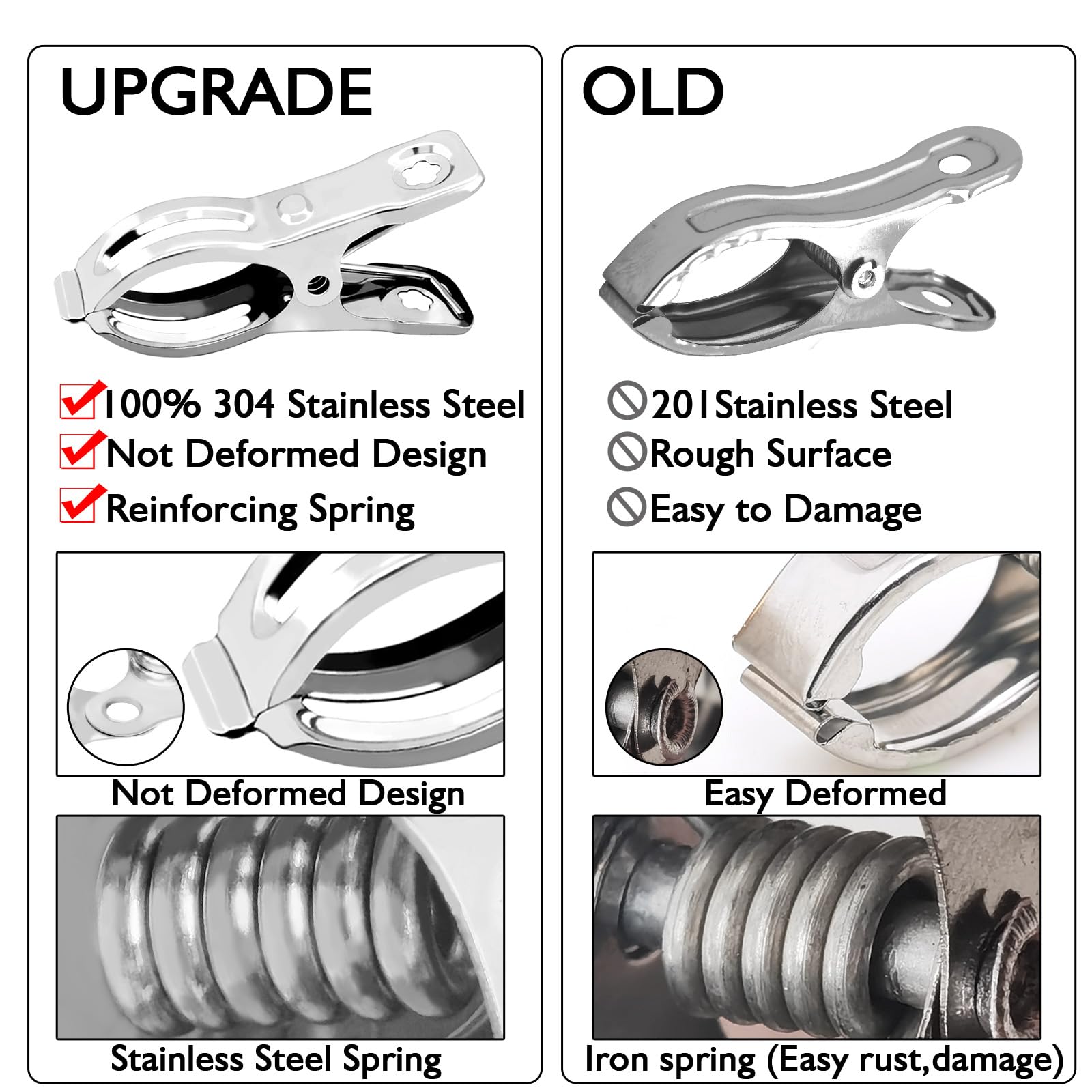Multi-use BESTEEL clip doubles as bag clips and clothespins.