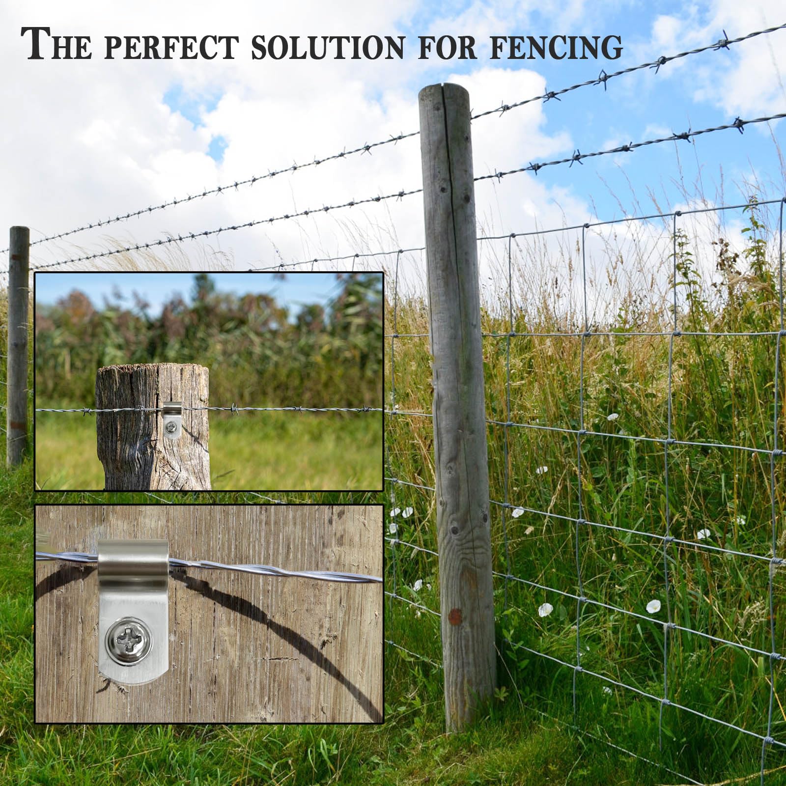 BESTEEL clips for wood, metal, and vinyl posts enable versatile fencing usage.