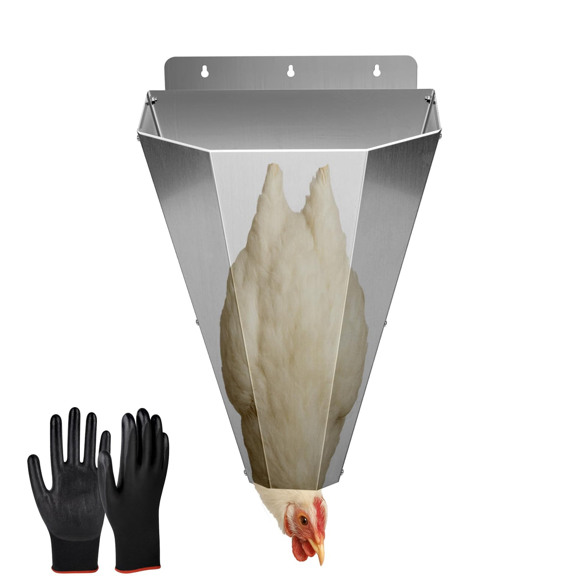 Bester medium chicken kill cone secures poultry during processing.