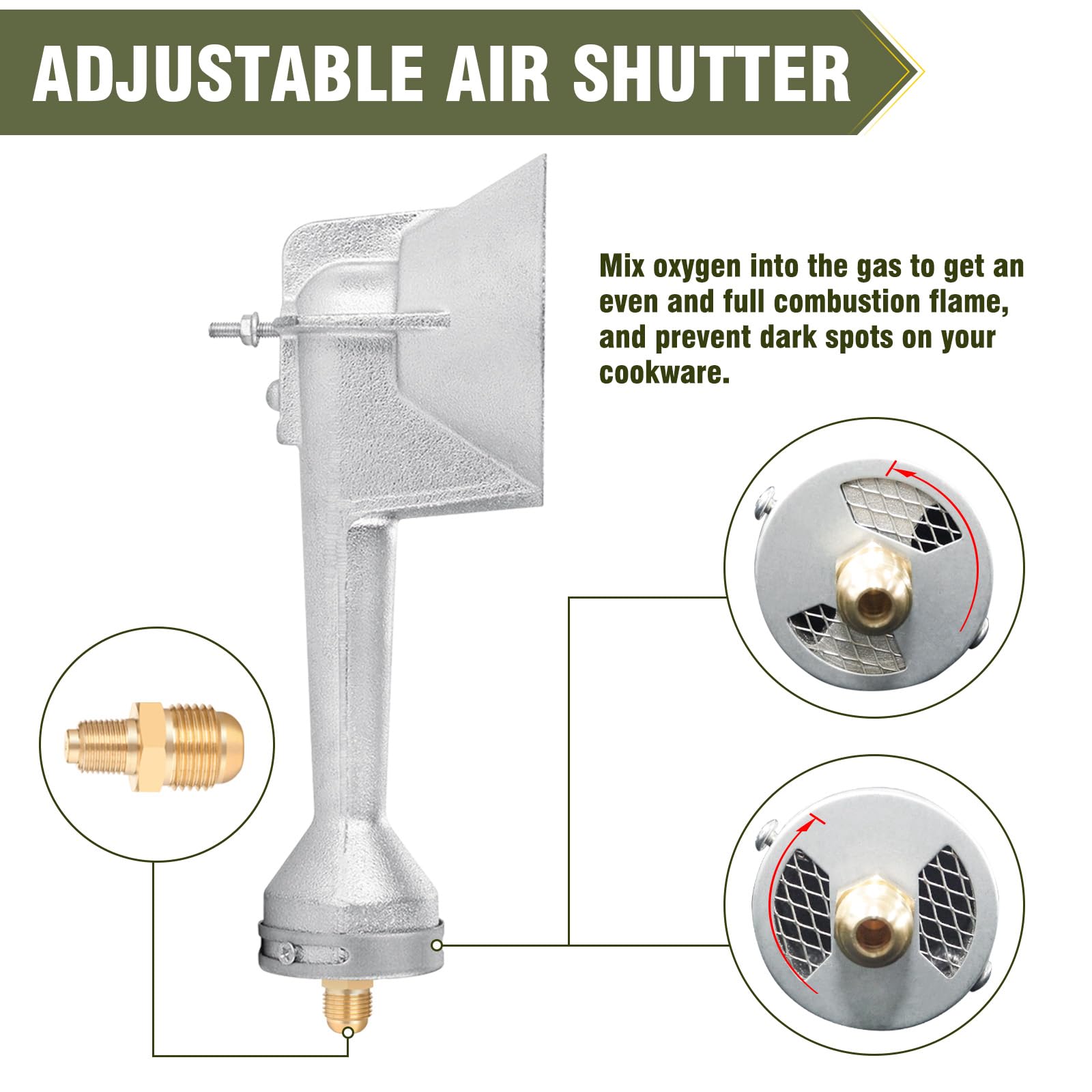 BestFire brass fitting close-up highlights sturdy connection with compatible hoses