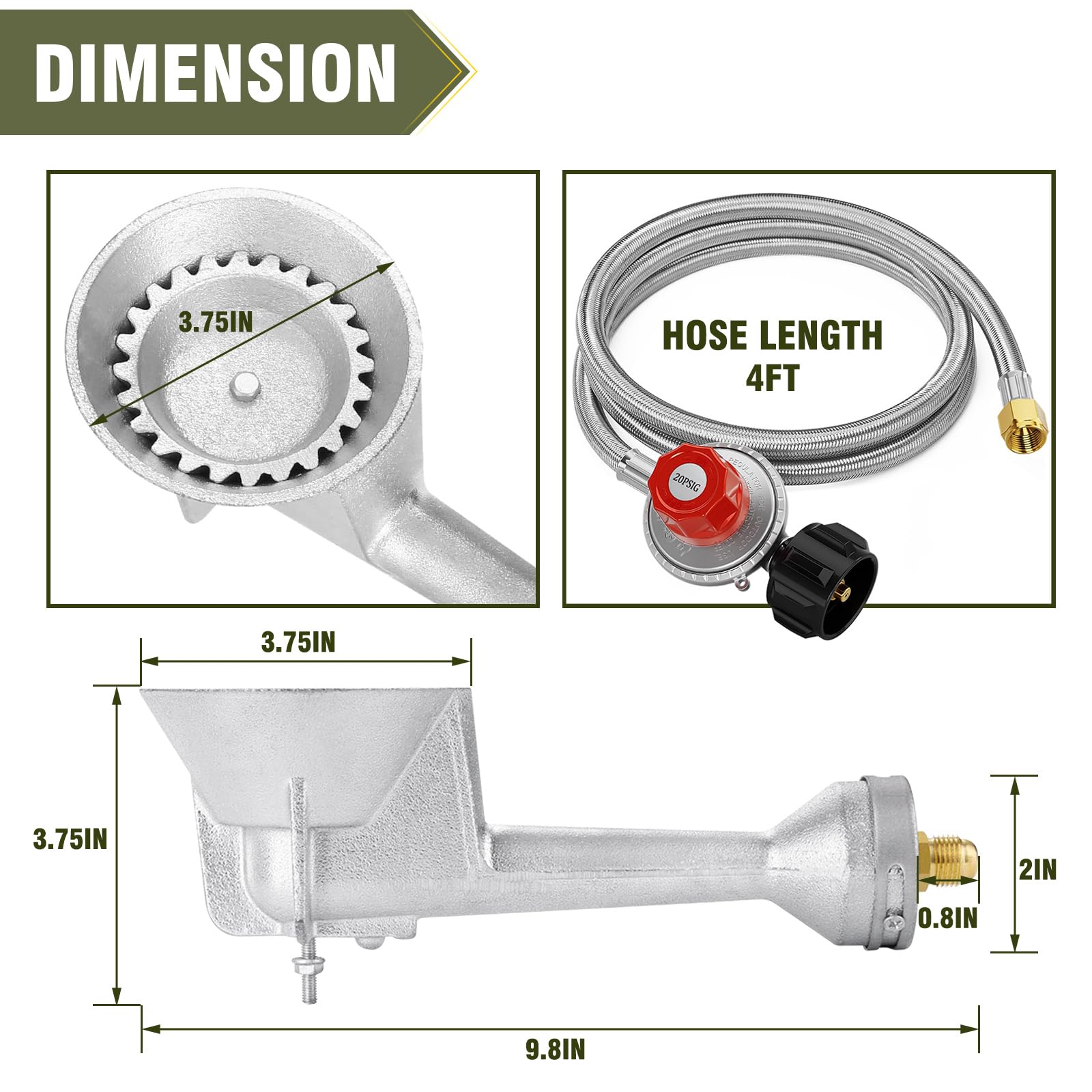 BestFire cast-iron burner detail shows durable, heat-dissipating design for consistent flames