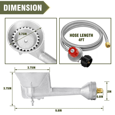 BestFire cast-iron burner detail shows durable, heat-dissipating design for consistent flames