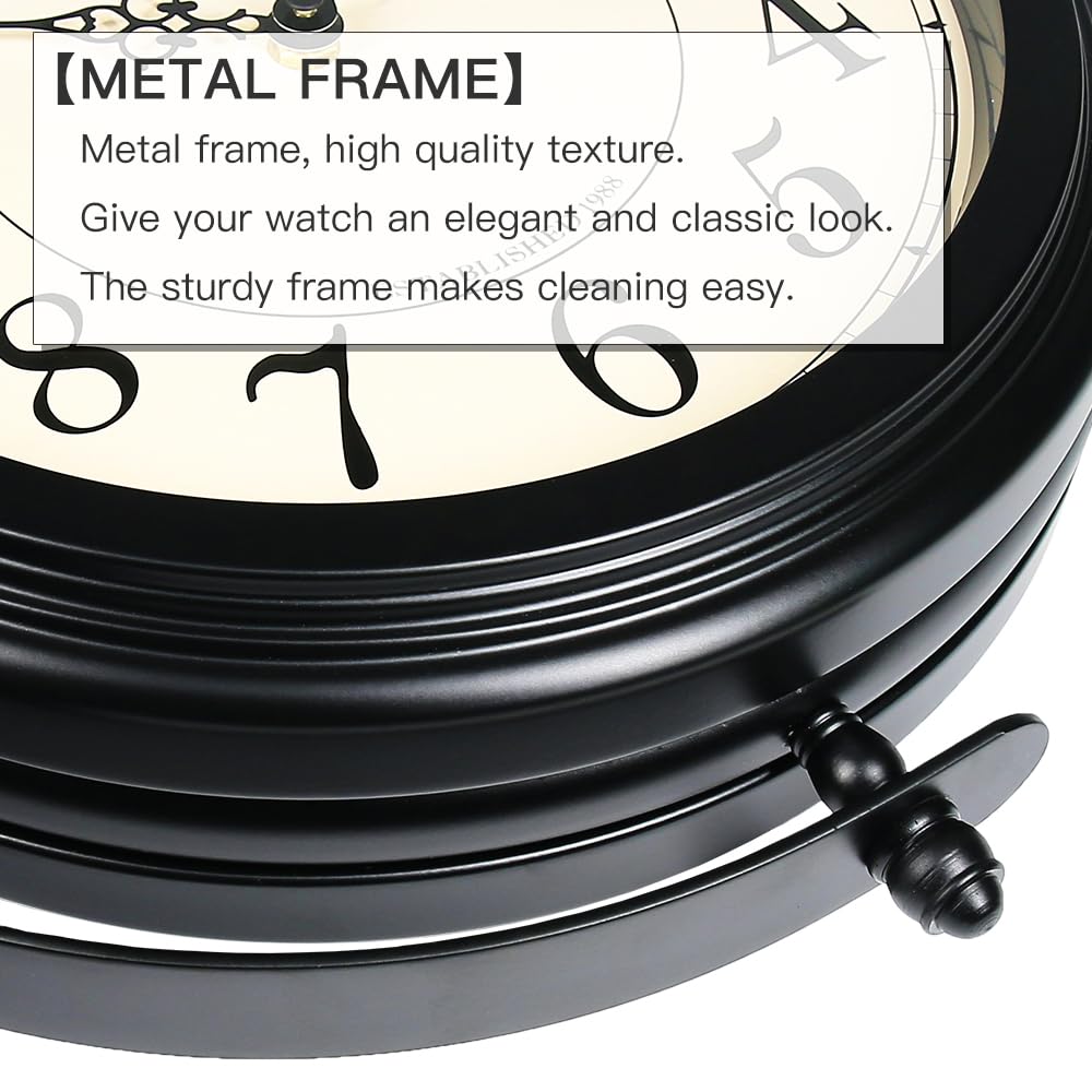 Bestime 66264B outdoor-ready clock in patio or garden setting.
