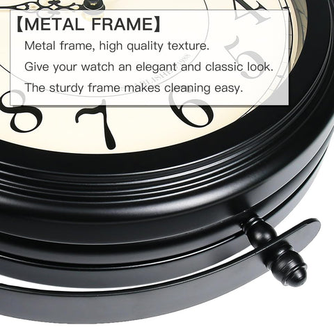 Bestime 66264B outdoor-ready clock in patio or garden setting.