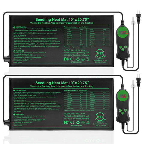 Bestio thermostatic seedling heating mat 10x20-75 provides steady warmth for germination