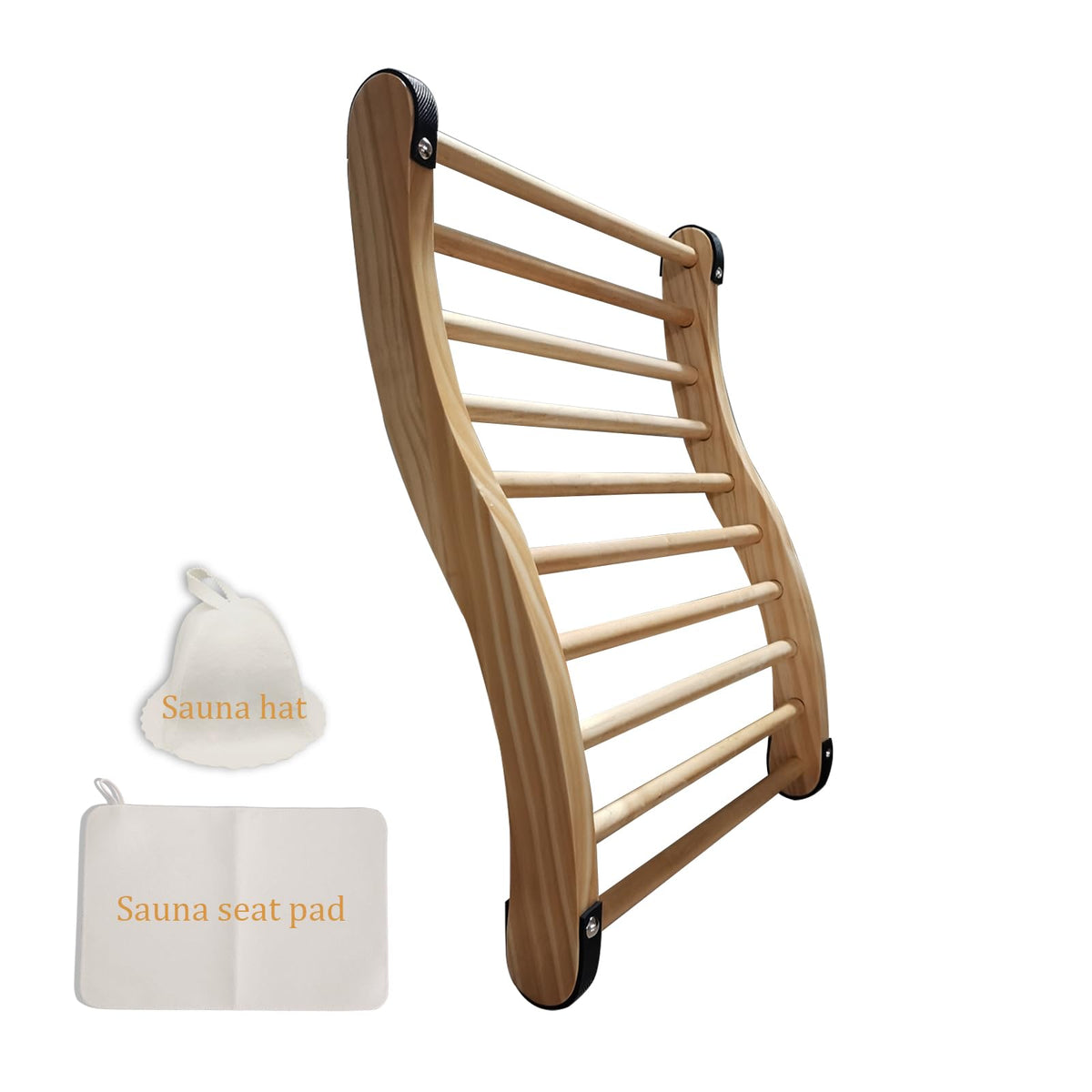 BESTNEWIE red cedar sauna backrest front view shows ergonomic support for comfort