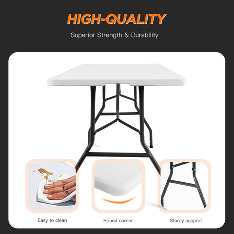 Foldable camping table with a handle for easy storage and transport