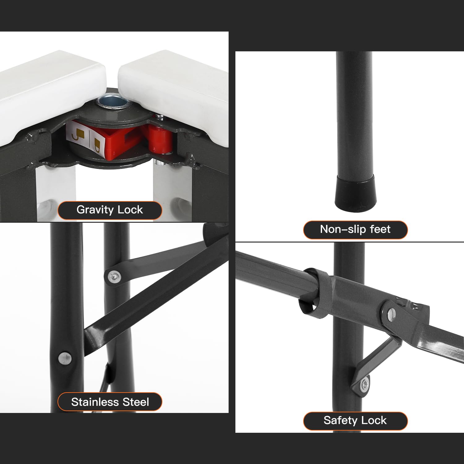 No-assembly-needed design lets you use the table immediately