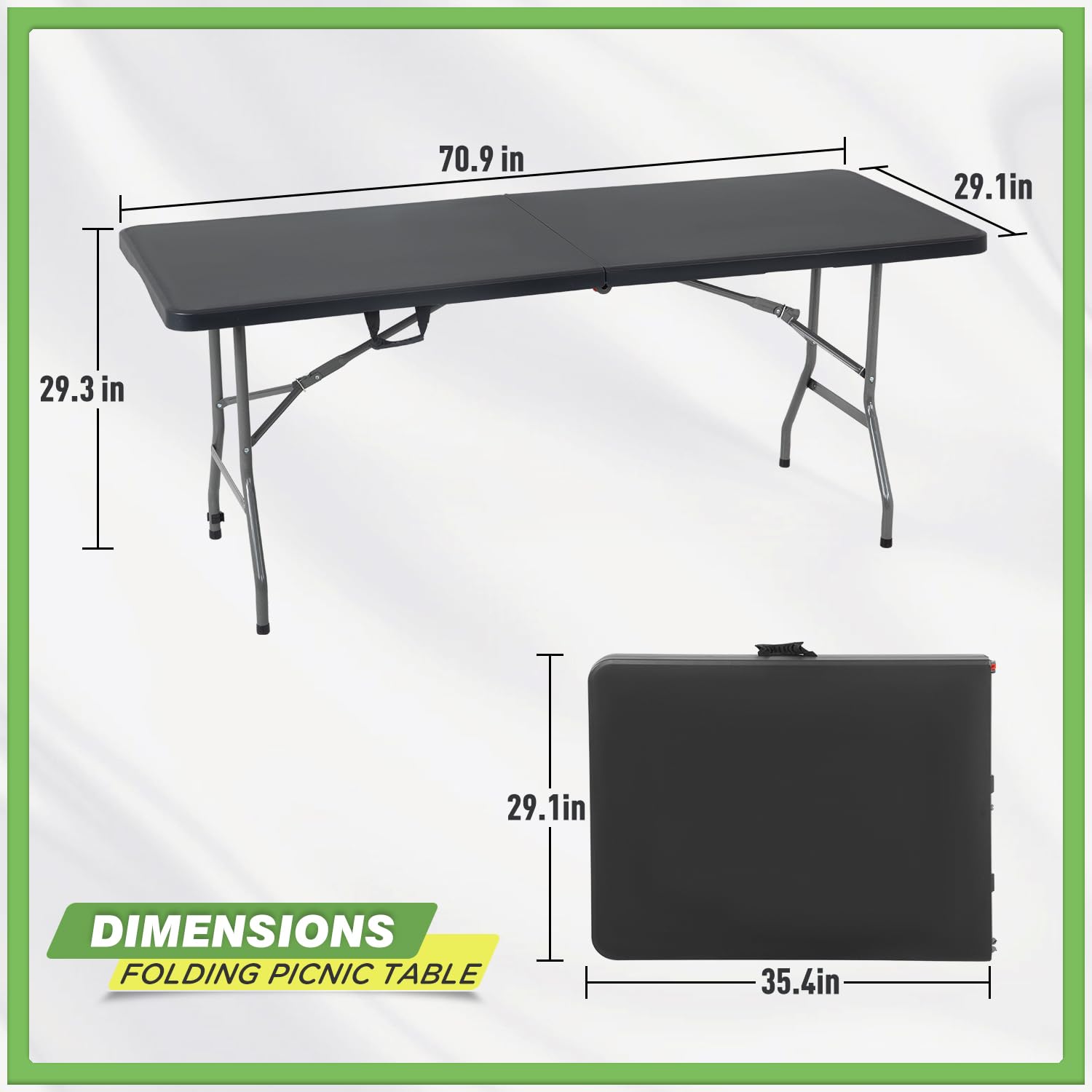 BestOffice 6ft folding table in use at a picnic for dining and socializing.
