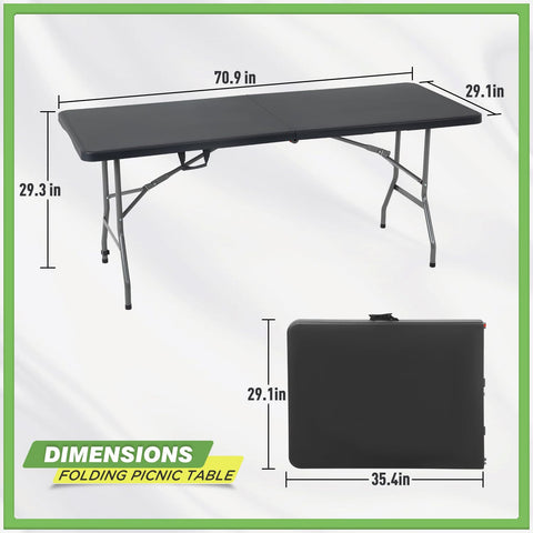 BestOffice 6ft folding table in use at a picnic for dining and socializing.