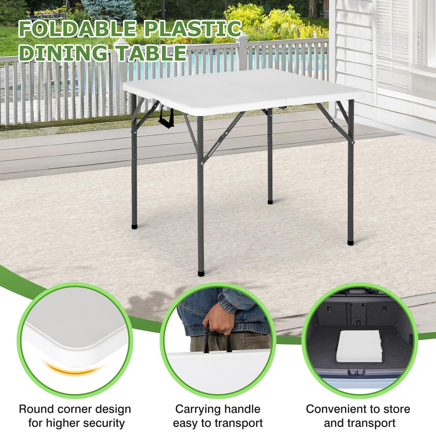 BestOffice outdoor table ready for patio events with UV-protected frame.