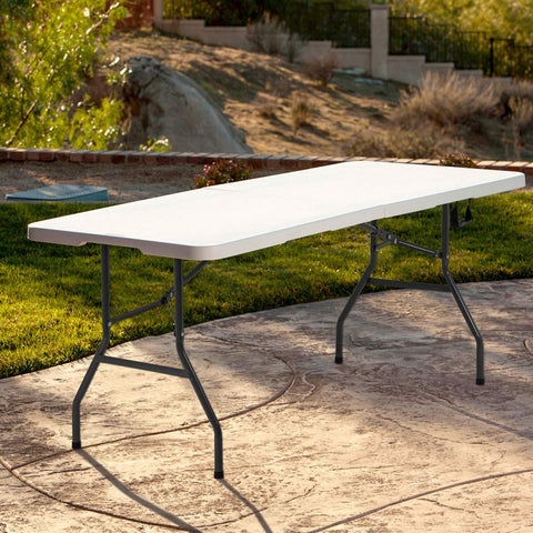BestOffice plastic camping table 6ft suitable for indoor and outdoor use