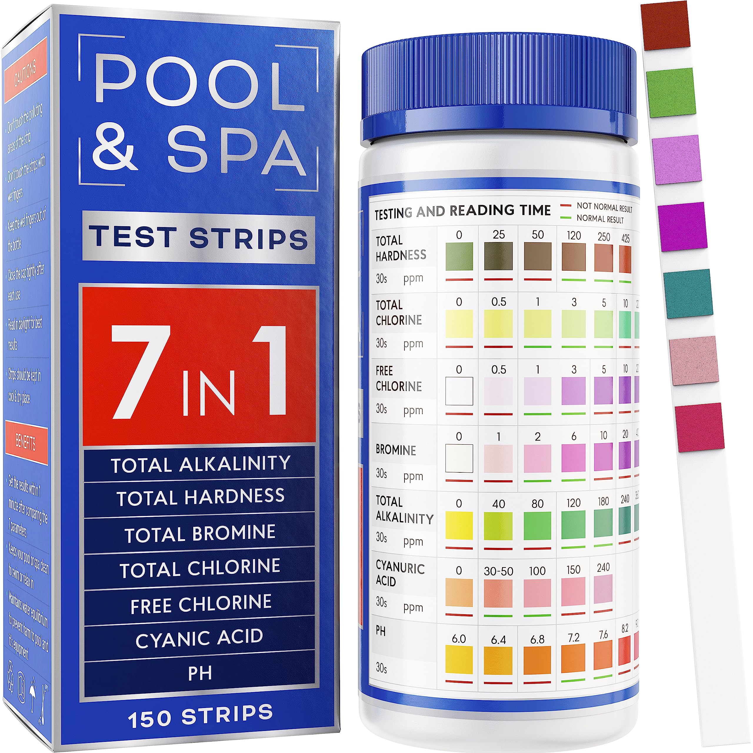 BestProd pool spa test strips 7in1 package shown for quick, reliable readings.