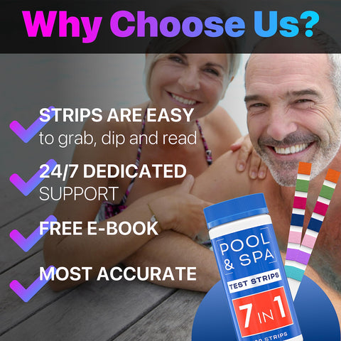 BestProd strip color comparison highlights chlorine, pH, and alkalinity levels.
