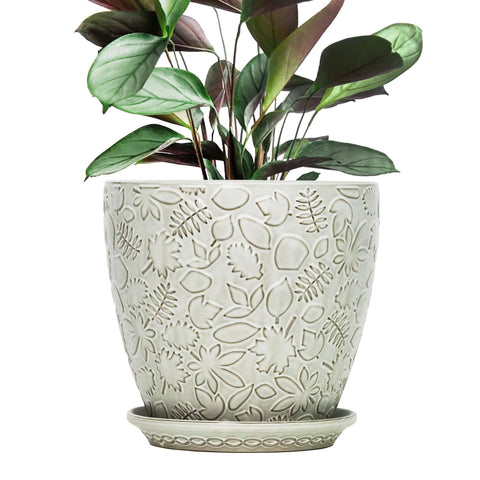 Bestseler 10-inch retro ceramic planter with clean white finish for elegant indoor displays.