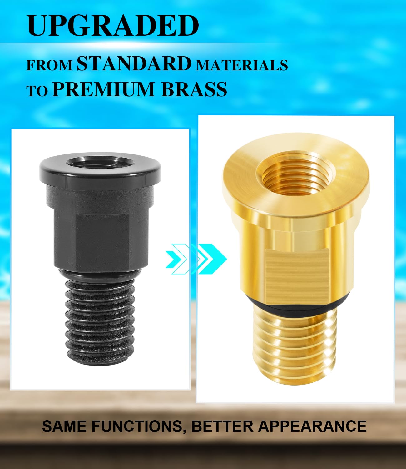 Brass construction of the Besttruck adapter offers corrosion resistance.