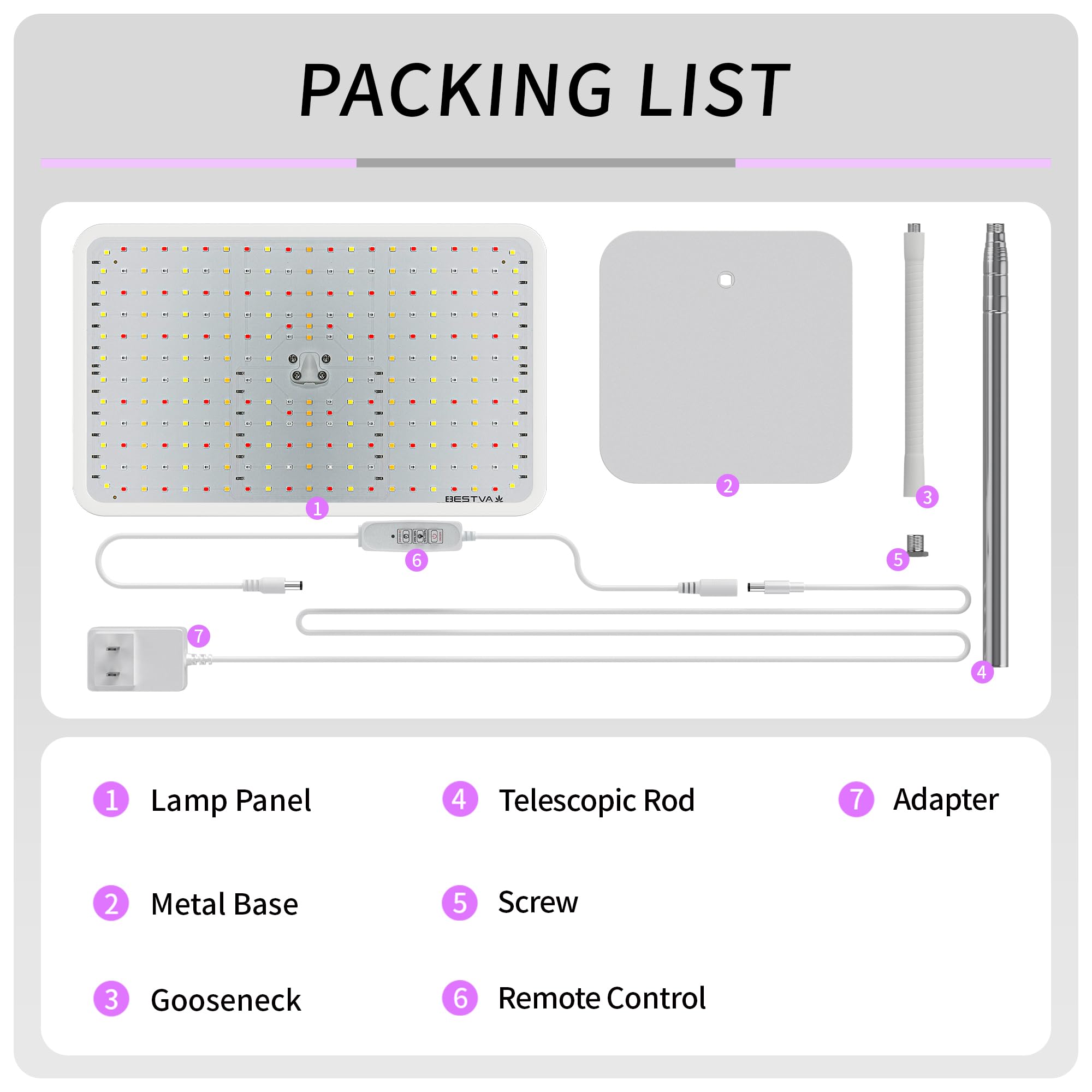 BESTVA aluminum construction provides durable heat dissipation for indoor use.