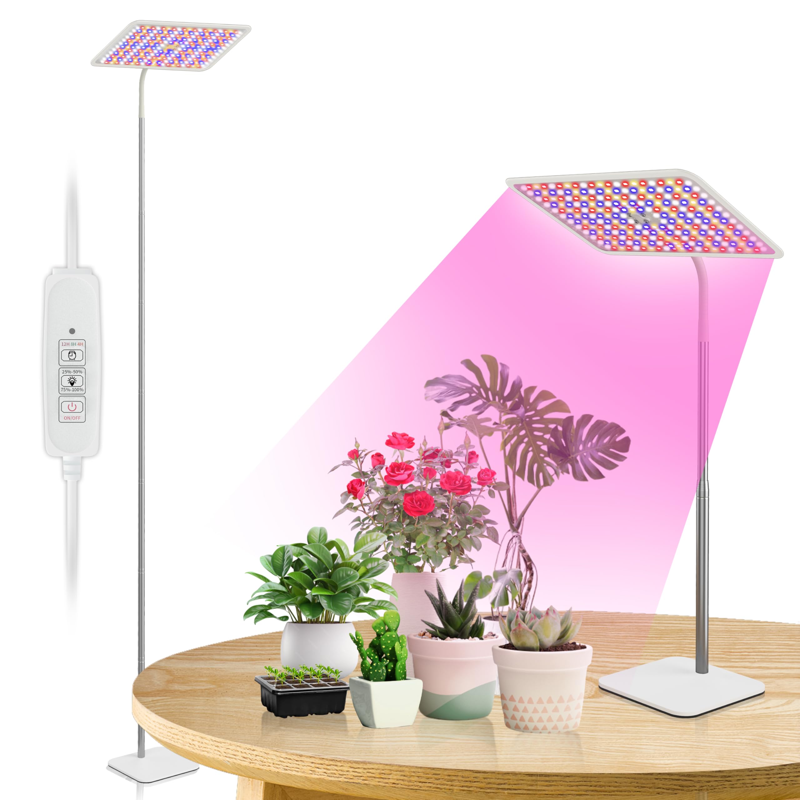 BESTVA 36W grow light on a stand boosts indoor seedling vigor with full-spectrum LEDs.