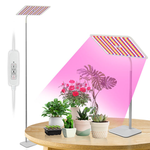 BESTVA 48W grow light on a sturdy stand suitable for floor or table use, offering stable support