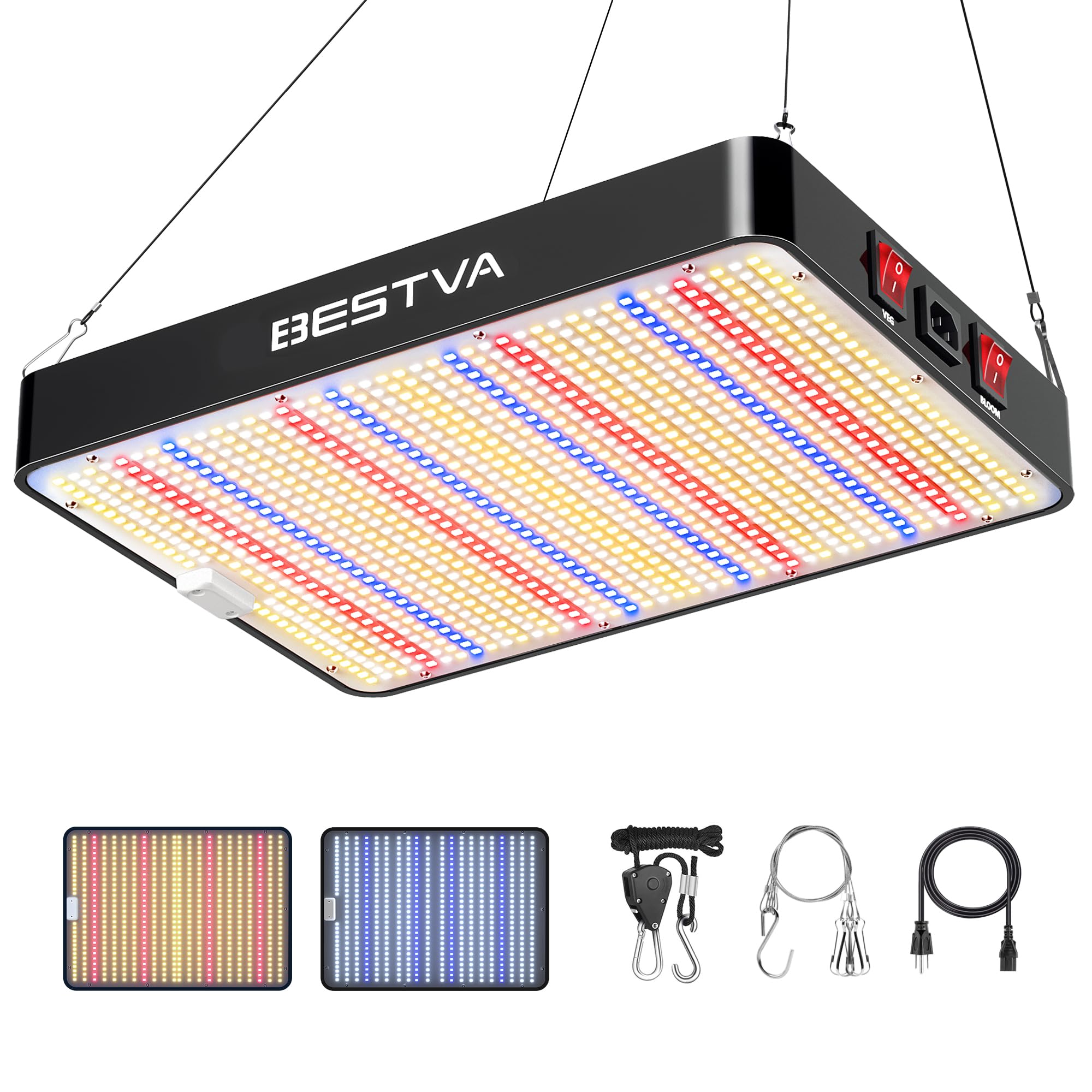 BESTVA DC2000 LED grow light close-up of cooling system for quiet operation.