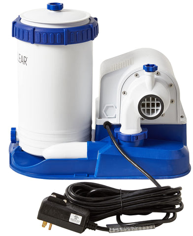 Bestway Flowclear pump hoses connected for quick pool setup and circulation.