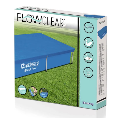 Bestway Flowclear rectangle pool cover protects pool water from debris
