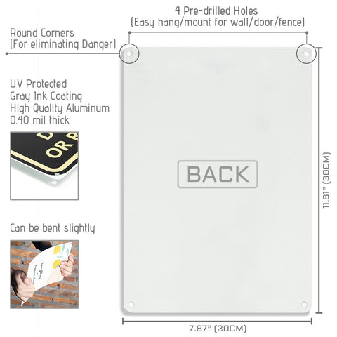 Bestylez delivery sign 12x8 close-up shows pre-drilled mounting holes for easy hanging.