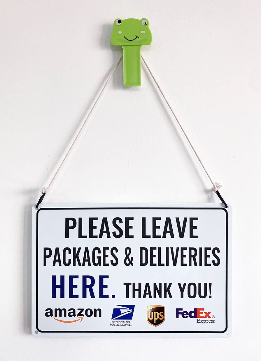 Bestylez delivery sign 12x8 mounted on exterior wall showing weather-resistant aluminum.
