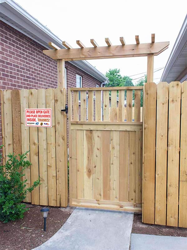 Bestylez delivery sign features pre-drilled holes for quick mounting on any surface.