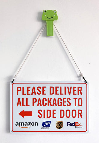 Bestylez delivery sign with pre-drilled mounting holes for quick, secure installation