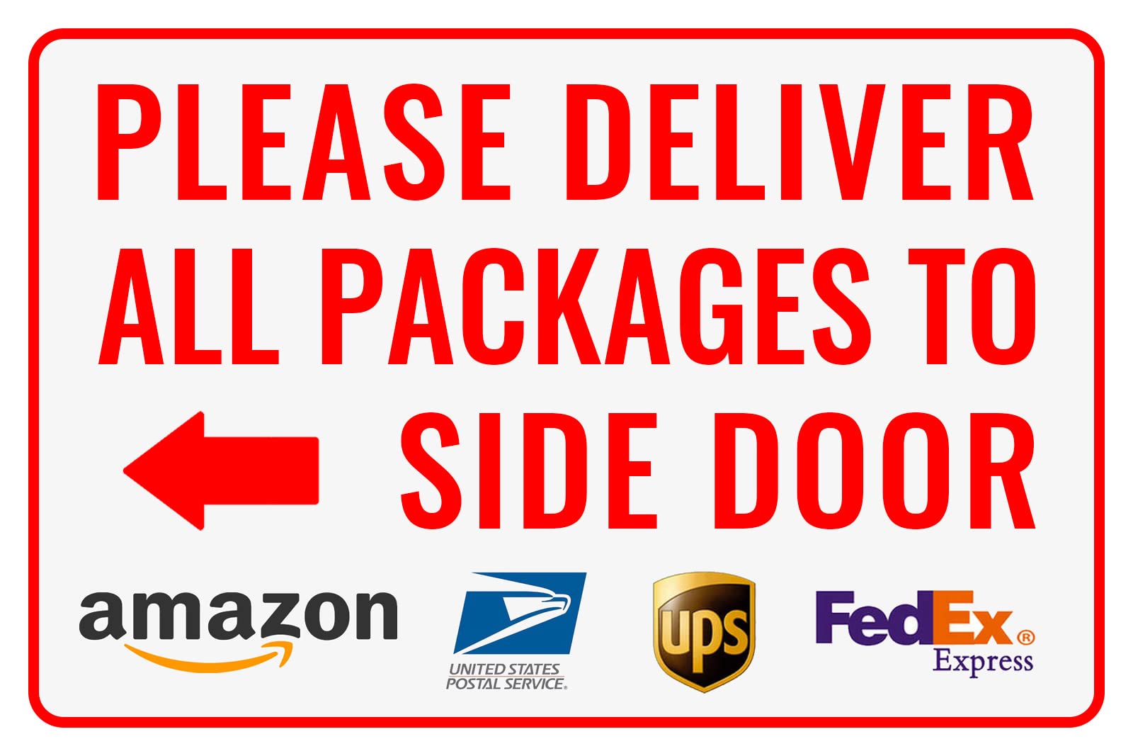 Bestylez delivery sign side door left arrow 12x8 improves outdoor visibility for packages