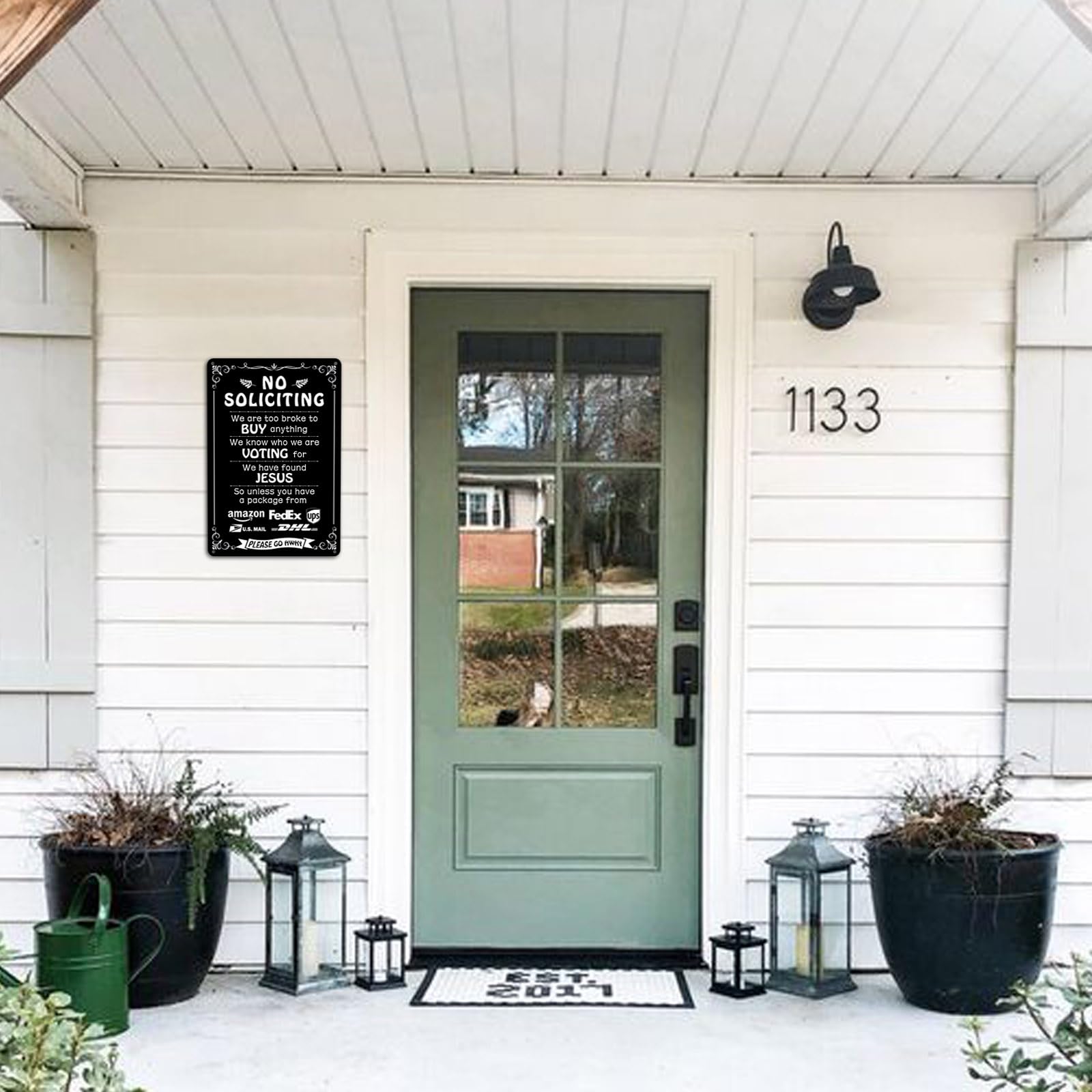 Bestylez front door humor sign decor: sturdy metal for indoor use.