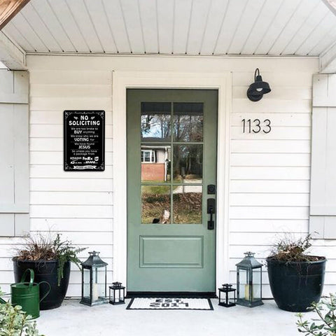 Bestylez front door humor sign decor: sturdy metal for indoor use.