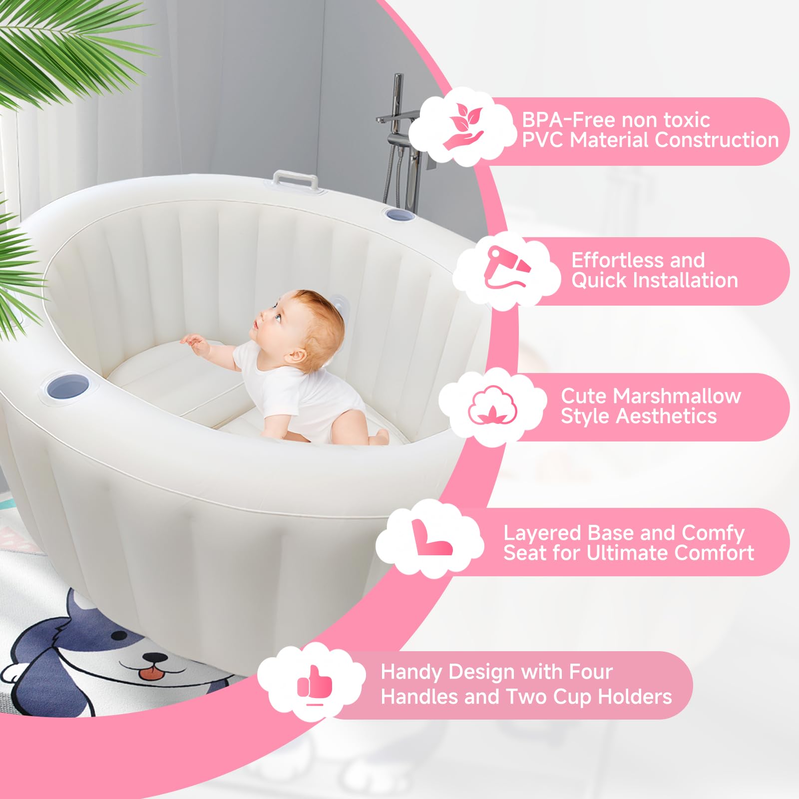 Besutosera premium birth tub delivers sturdy structure and soothing space.