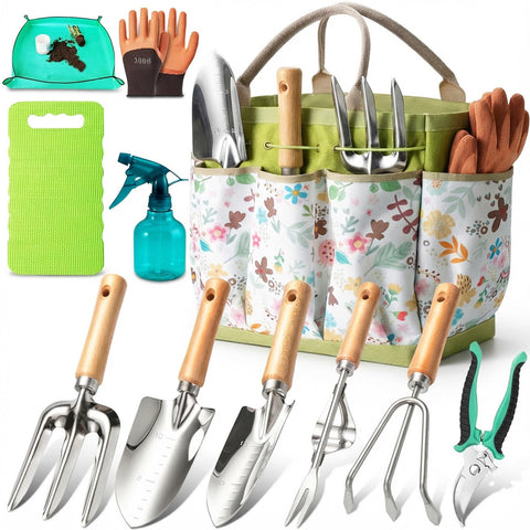 BESWILL 11-piece garden tool set pruning shears for precise trimming and rust-resistant performance